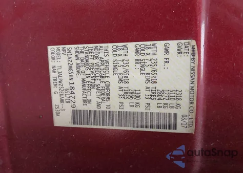 2017 Nissan Murano S from USA, damaged, VIN 5N1AZ2MG5HN184729